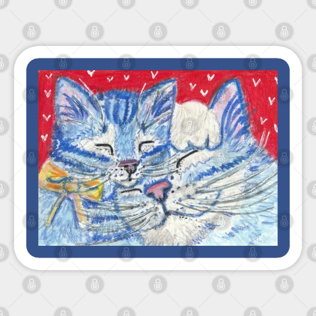 blue cats Sticker by SamsArtworks